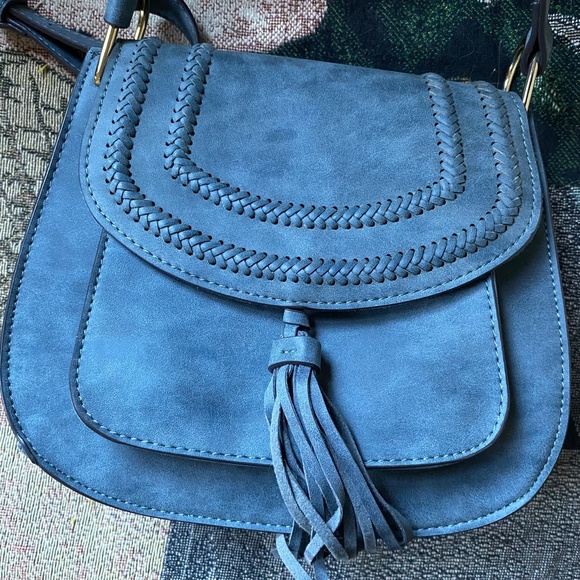 Blue Franco Sarto Saddle Bag - Picture 7 of 13